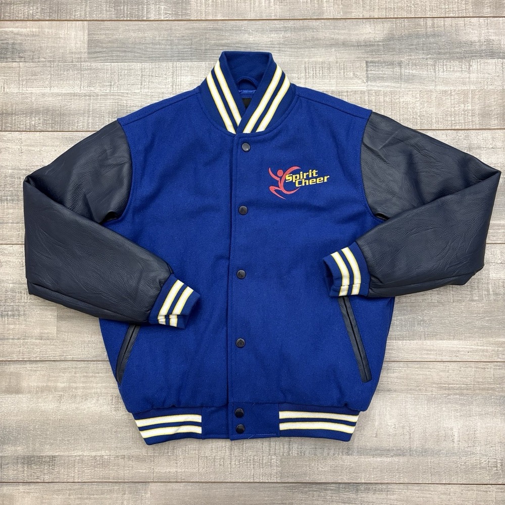Varsity All Star Spirit Cheer National Champion Jacket Wool Blend Youth L Blue